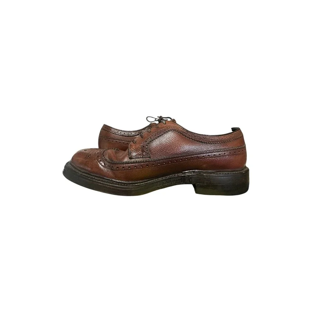 Hanover LB Sheppard Longwing Oxford 7 D/B Brown VTG Mens Wingtip Brogue Pebbled